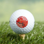 Rood Hawaiiaans Japans Kimono:  Bloemen Golfballen (Insitu Shirt)