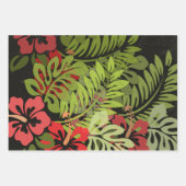 Rood Hawaiiaans Japans Kimono:  Bloemen Inpakpapier Vel (Voorkant 2)