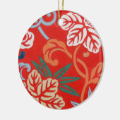 Rood Hawaiiaans Japans Kimono: Bloemen Keramisch Ornament (Links)