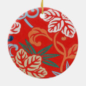 Rood Hawaiiaans Japans Kimono: Bloemen Keramisch Ornament (Achterkant)
