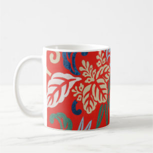Rood Hawaiiaans Japans Kimono:  Bloemen Koffiemok