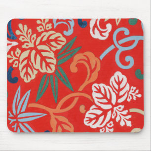 Rood Hawaiiaans Japans Kimono: Bloemen Muismat