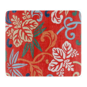 Rood Hawaiiaans Japans Kimono: Bloemen Snijplank