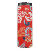 Rood Hawaiiaans Japans Kimono: Bloemen Thermosbeker (Achterkant)