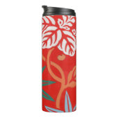 Rood Hawaiiaans Japans Kimono: Bloemen Thermosbeker (Geroteerd rechts)