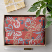 Rood Hawaiiaans Japans Kimono: Bloemen Tissuepapier (Geschenk)