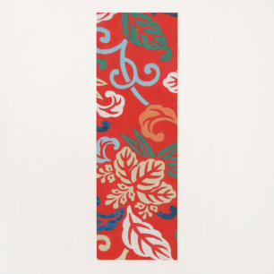 Rood Hawaiiaans Japans Kimono: Bloemen Yogamat