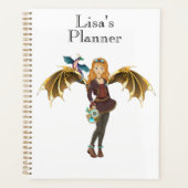 Rood-Headed Steampunk Dragon Girl Planner (Voorkant)