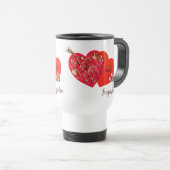 Rood "Heb een Gelukkige Valentijnsdag" Harten & Pi Reisbeker (Voorkant rechts)