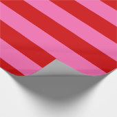 Rood, Heet Roze #2 XL Preppy Stripe 1X Cadeaupapier (Hoek)