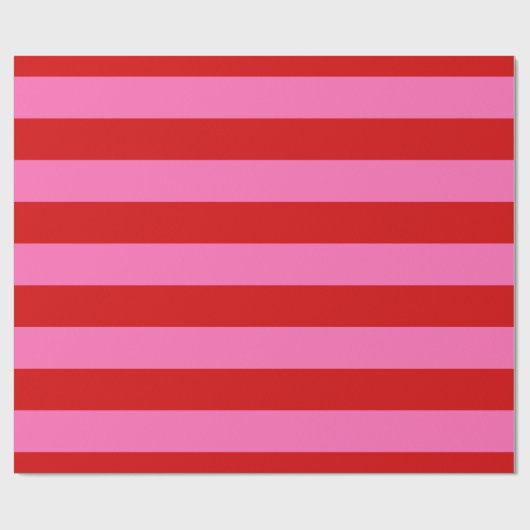 Rood, Heet Roze #2 XL Preppy Stripe 1X Cadeaupapier (Vlak)