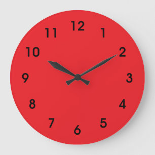 Rood, helder rood, effen kleur grote klok