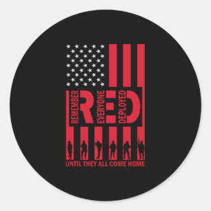 Rood herinner iedereen die tot zij allen komen ops ronde sticker