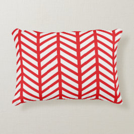 Rood herringbone decoratief kussen