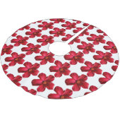 Rood Hibiscus bloemenbos Kerstboom Rok (Gekanteld)