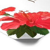 Rood hibiscus flower bruiloft welkomstteken poster (Hoek)