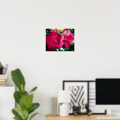 Rood Hibiscus fluithaar dicht Poster (Thuiskantoor)