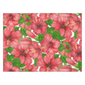 Rood hibiscus patroon II Tafelkleed (Voorkant (Horizontaal))