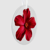 Rood Hibiscus-ventilator AcrylOrnament Ornament (voorkant)
