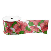 Rood hibiscus waterverf patroon lint (Spoel)