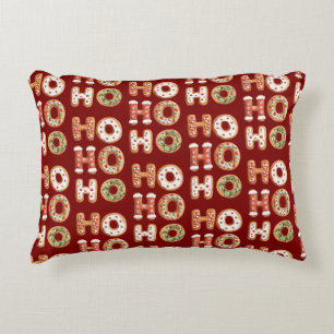 Rood Ho Ho Gingerbread Cookie Kerstmis Accent Kussen