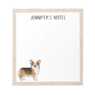 Rood hoofd Tri Pembroke Welsh Corgi hond en tekst Notitieblok