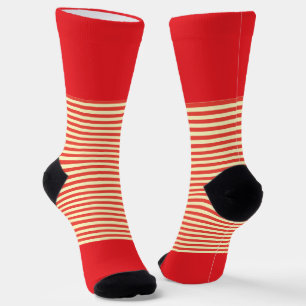 Rood + horizontale strepen sokken