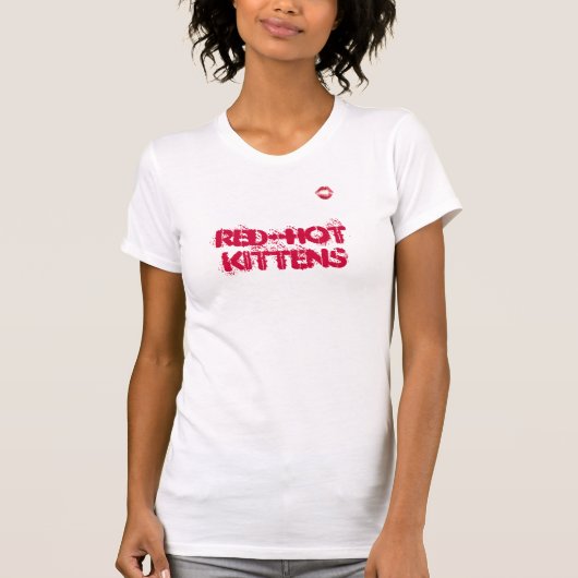 Rood-Hot Kittens Tank-top T-shirt (Voorkant)
