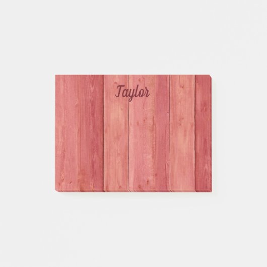 Rood hout post-it® notes (Voorkant)