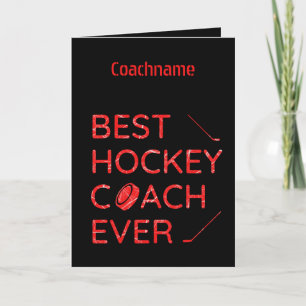 Rood ijs- Beste hockeycoach ooit bedankt voor je k Feestdagen Kaart