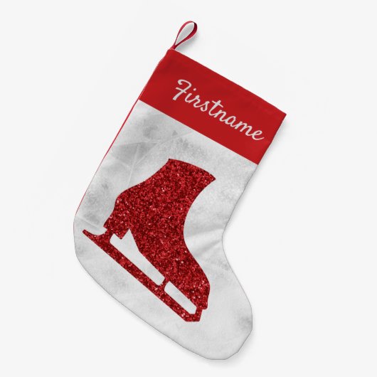 Rood ijs schaats kerstmis kleine kerstsok (Voorkant (Hangend))