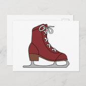 Rood ijs Schaats Uitnodiging Briefkaart (Voorkant / Achterkant)