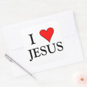 Rood IK HART JEZUS Vierkante Sticker (Envelop)