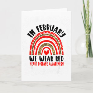 Rood in februari dragen we rood Hartziekte bewustz Kaart