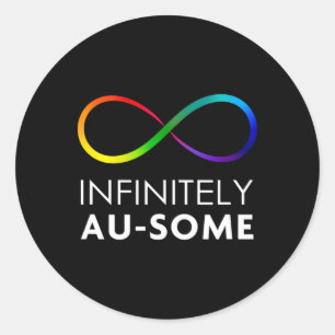 Rood in plaats van autisme - oneindig veel autisme ronde sticker