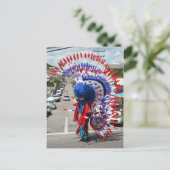 Rood Indiaas kostuum, traditioneel Mas, carnaval Briefkaart (Staand voorkant)