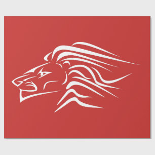 Rood inpakpapier met Leeuw of kies kleur