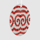 ROOD IONISCH MOZAÏEK Acryl Cirkel Ornament (voorkant)
