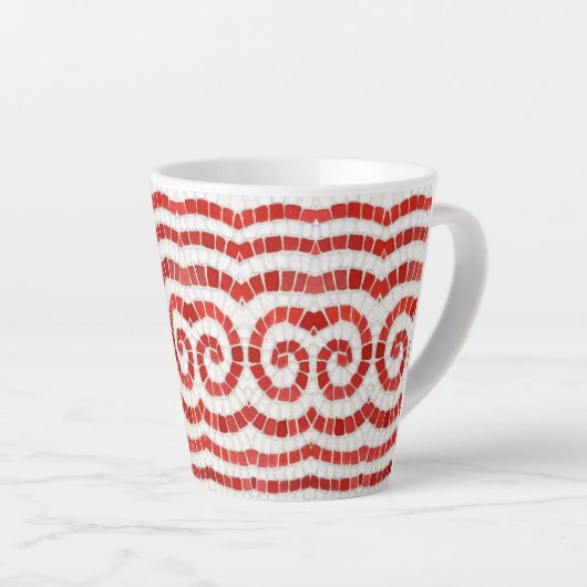ROOD IONISCH MOZAÏEK Latte Mok (Rechterhoek)
