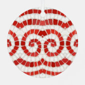 ROOD IONISCH MOZAÏEK Metal Circle Ornament (Achterkant)