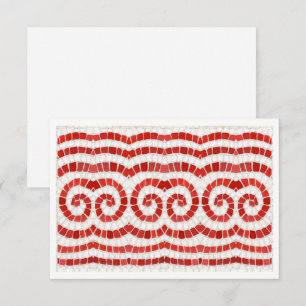 ROOD IONISCHE MOZAÏEK 3.5x5 Platte kaart