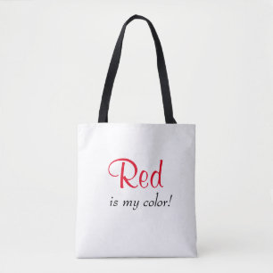 Rood is mijn Colour Cute Quote Draagtas