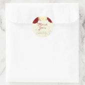 Rood & Ivoor Rozen Bruiloft Dank u Stickers (Tas)