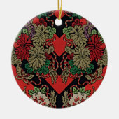 Rood Japans  Bloemen Keramisch Ornament (Voorkant)