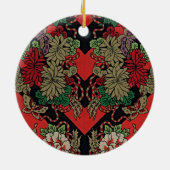 Rood Japans  Bloemen Keramisch Ornament (Achterkant)