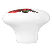 Rood Japans konijnenbrood wit Keramische Knop (Zijkant)