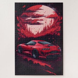 Rood Japans Supra Auto Gift voor Hem Mancave Legpuzzel