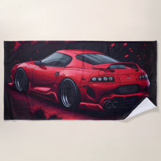 Rood Japans Supra Auto Gift voor Hem Strandlaken