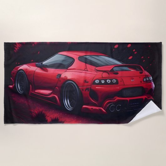 Rood Japans Supra Auto Gift voor Hem Strandlaken (Voorkant)