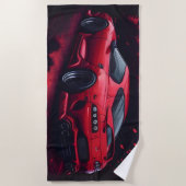 Rood Japans Supra Auto Gift voor Hem Strandlaken (Voorkant)